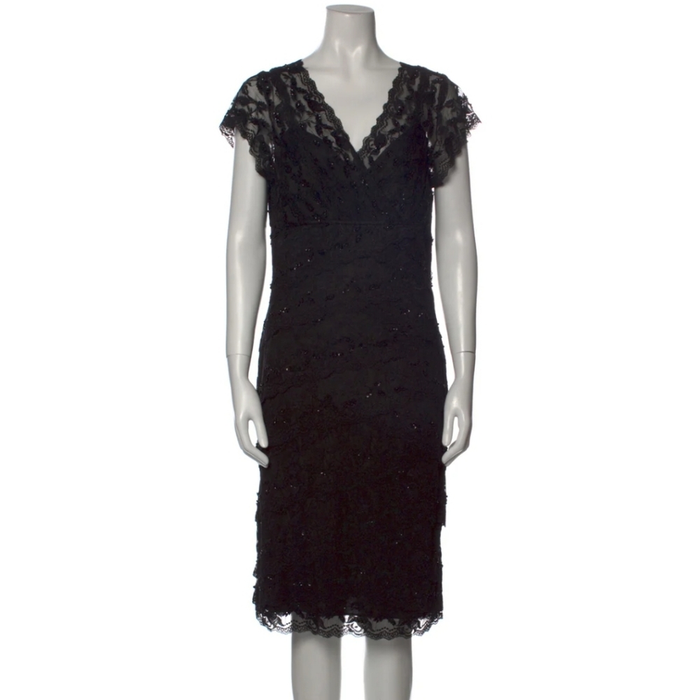 MARINA Black Lace Mini Dress